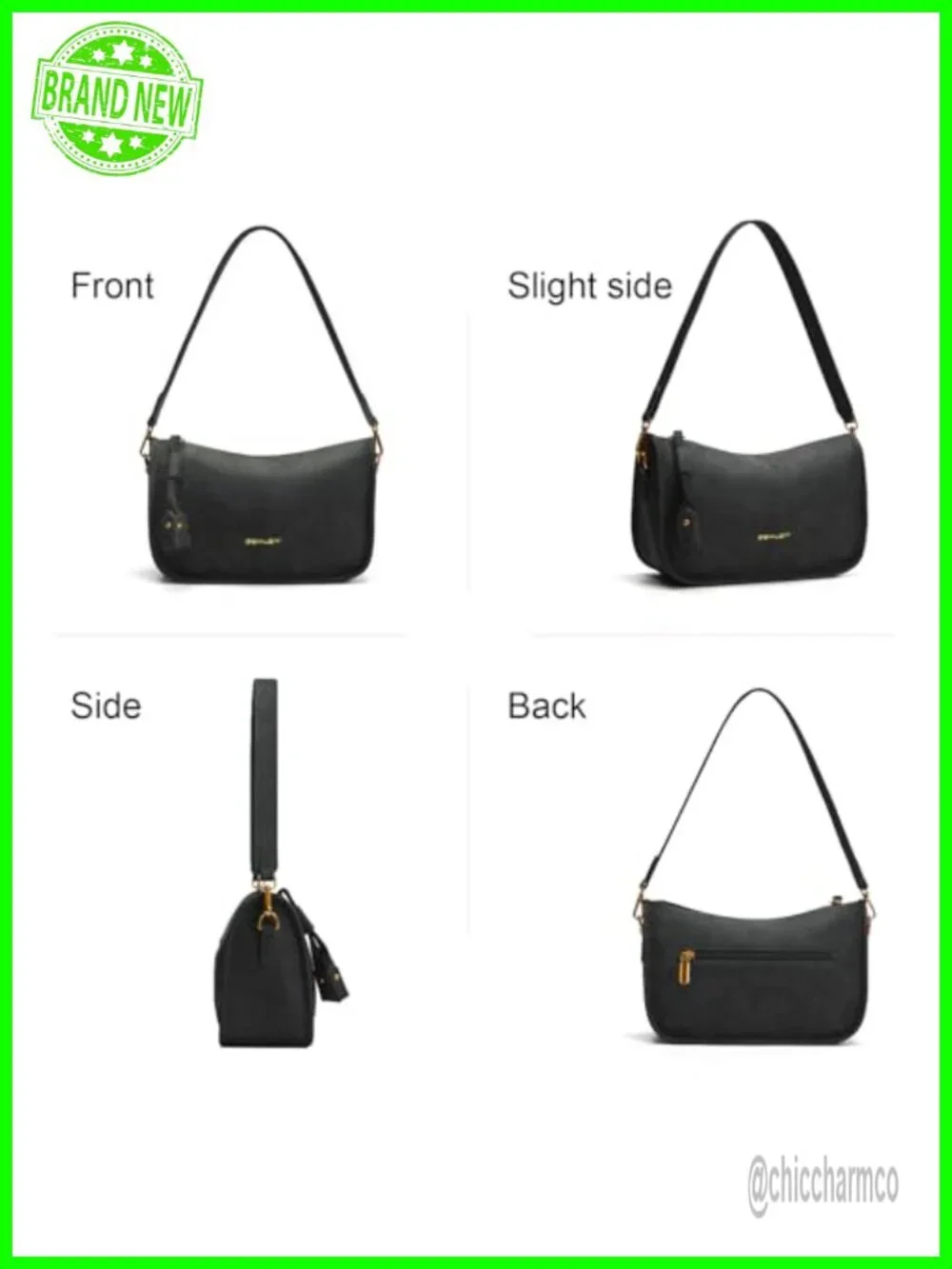PU Leather Hobo Shoulder Bag Crossbody Clutch with 2 Removable Straps